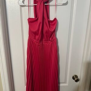 Elegant Pink Halter Dress